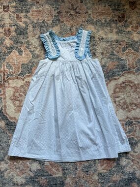 Blue Polka Dot Ruffle Toddler Dress